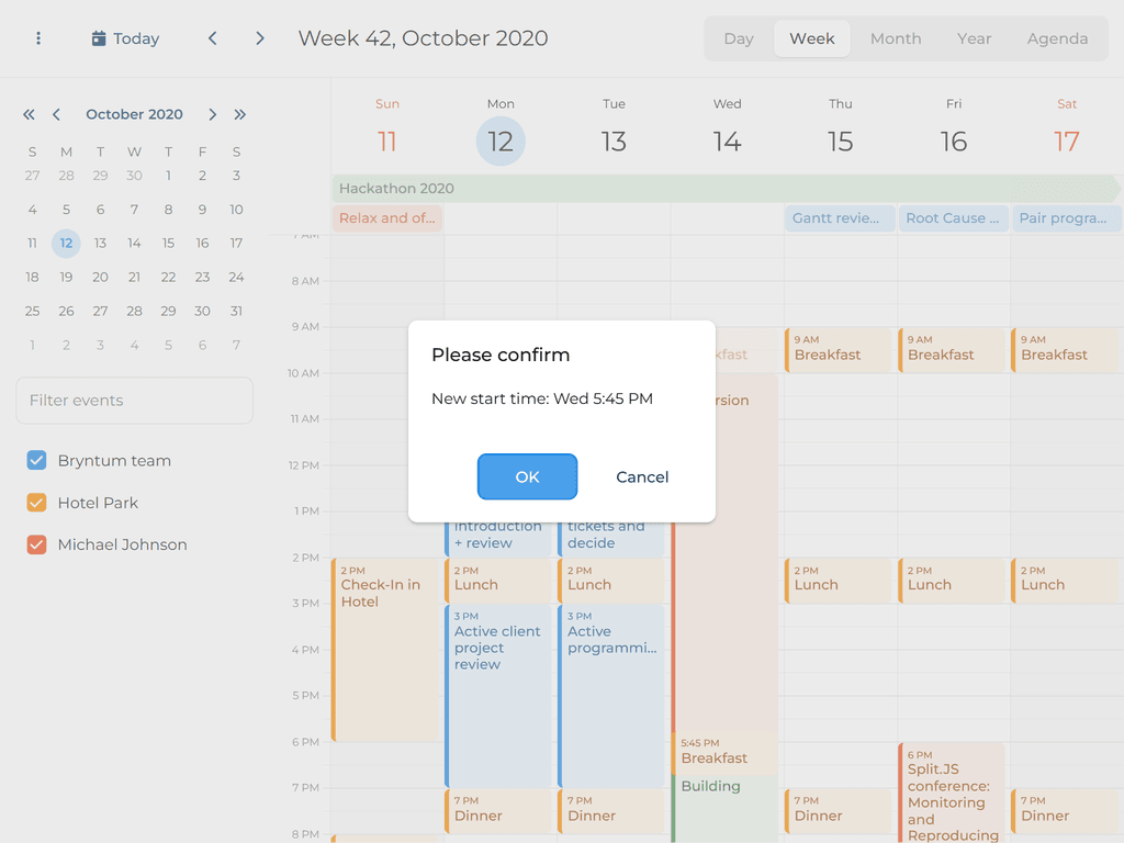 Confirmation dialogs