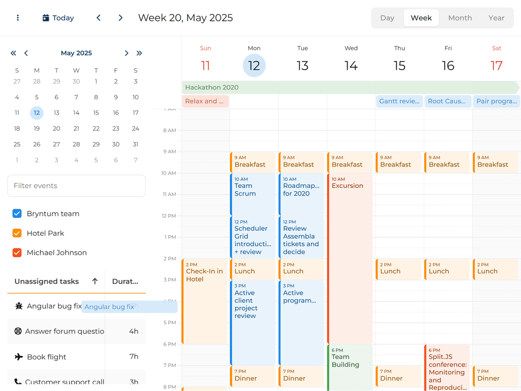 Drag from sidebar grid demo