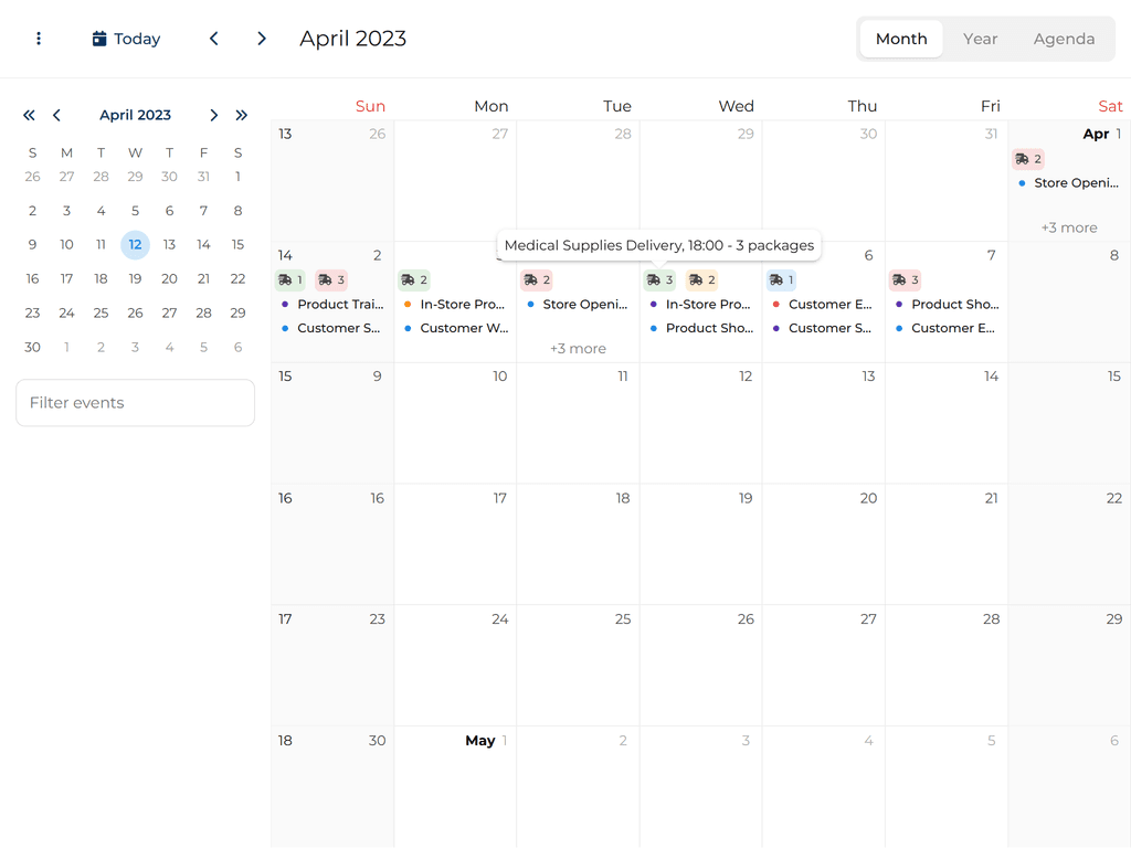 Event group rendering outside the event flow