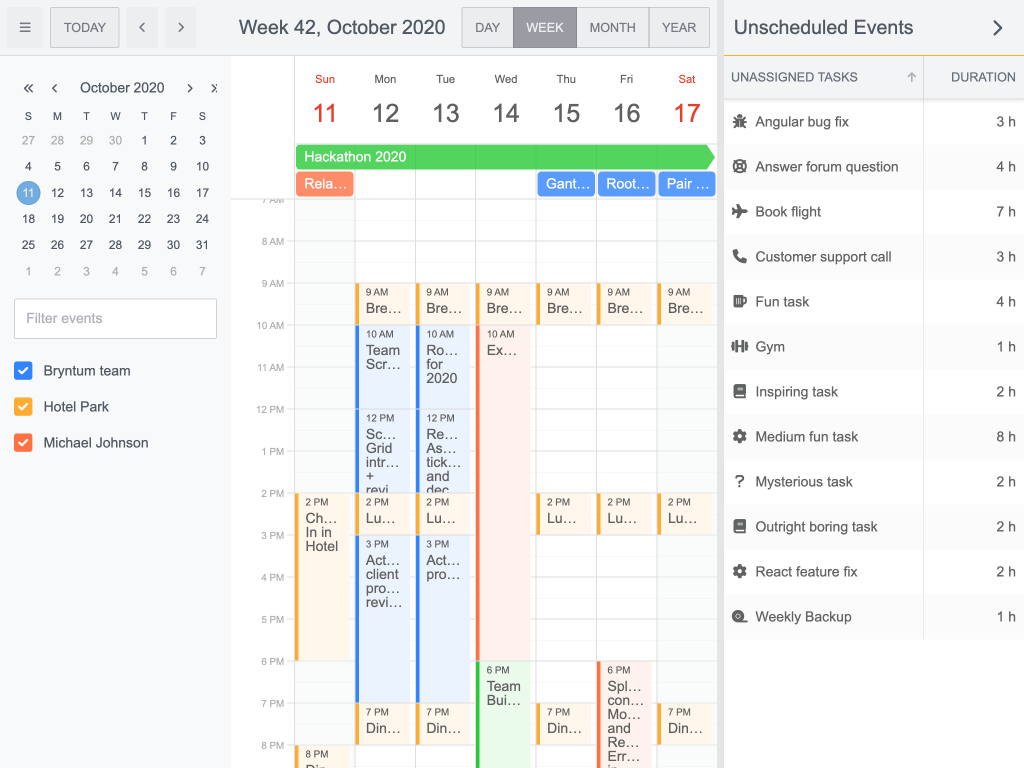 Bryntum Calendar Examples Bryntum Calendar Examples