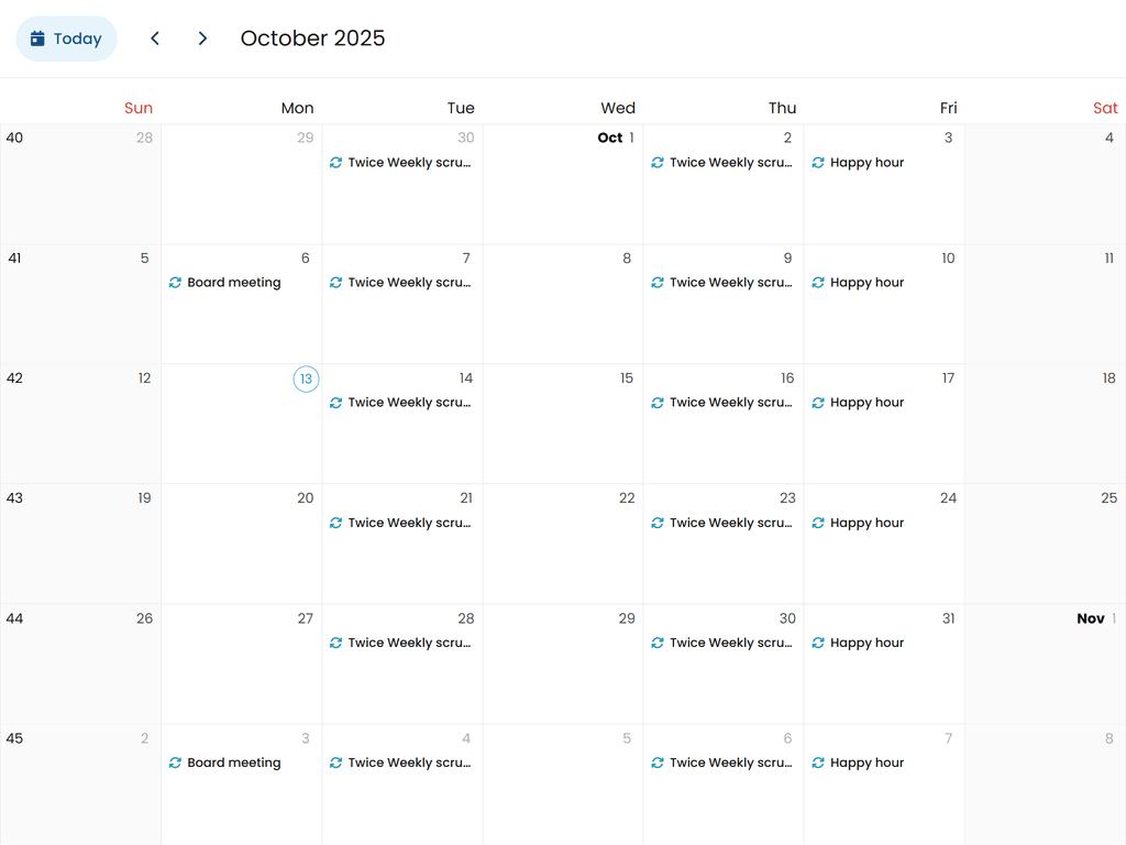 Customized event editor
