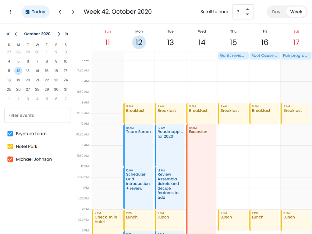 Configuring visible hours
