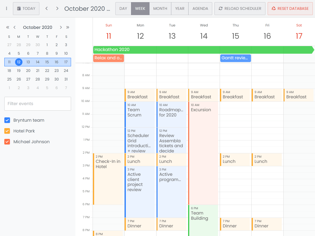 PHP demo - Demonstrates an editable Calendar with a simple PHP backend (only stores data in session, no database)