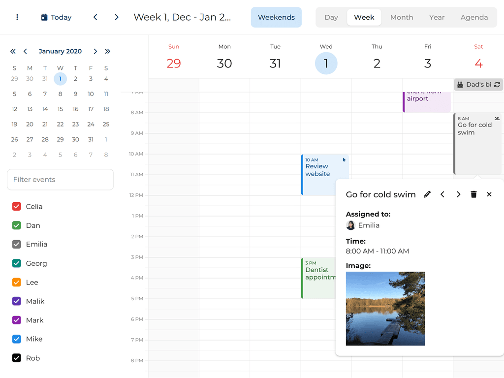 Customized event tooltip
