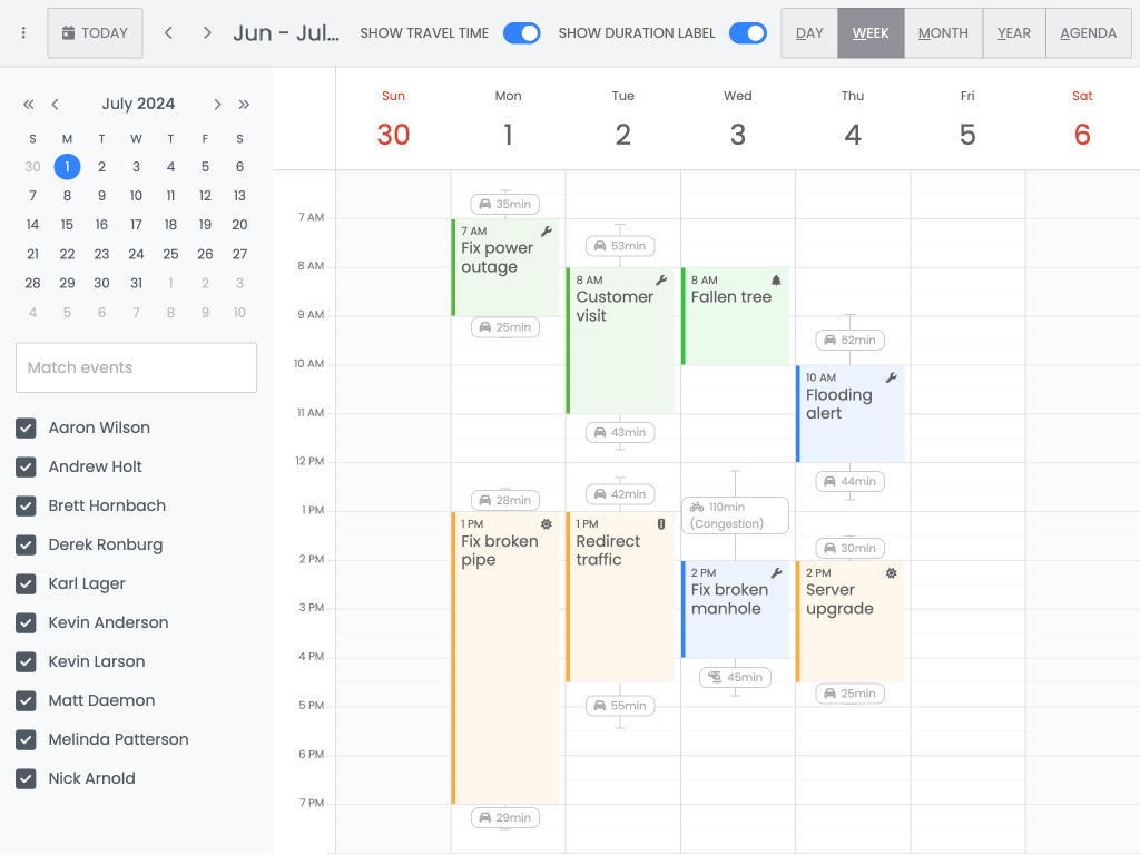Travel time demo - This demo shows how to visualize travel time before/after an event