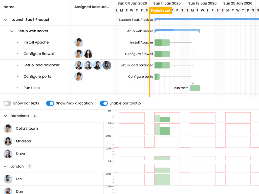 Resource histogram widget