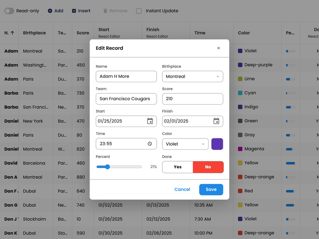 Custom editors using MUI