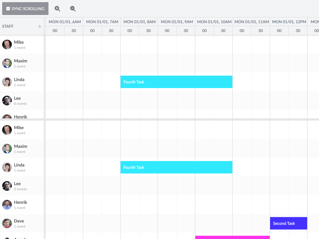 Partner timelines demo - Dual timelines in sync