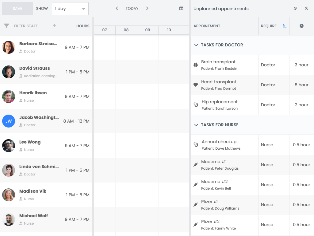 Drag unplanned tasks from a grid - Drag unplanned tasks from a list onto the Scheduler component