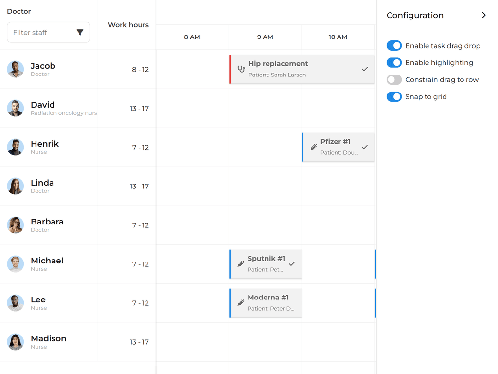 Highlight resource calendars