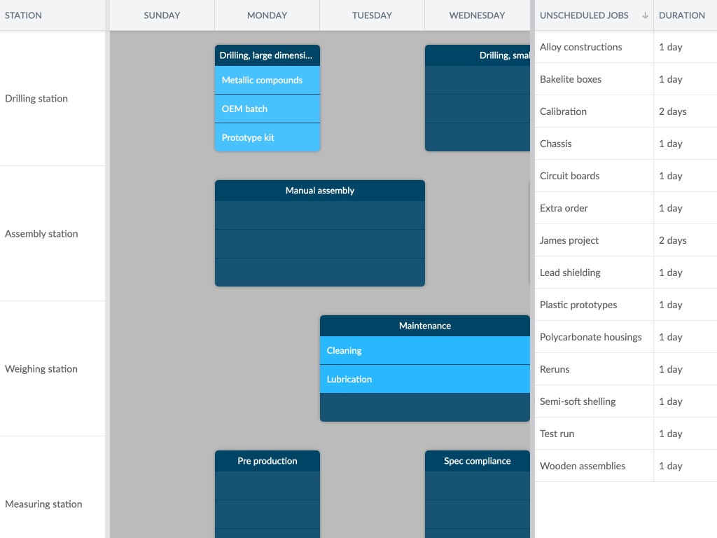 Nested events draggable from grid - A more advanced demo using nested events, letting you drag and drop events from a grid to assign to a parent event