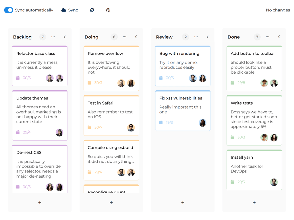 Syncing with backend