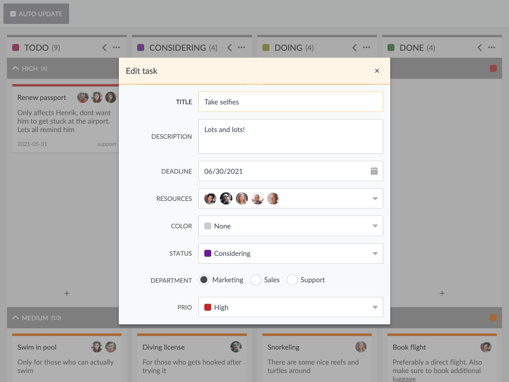 Customized task editor demo - This example shows how to customize the task editor