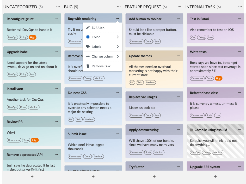 Customized task menu demo - This example shows how to customize the task menu