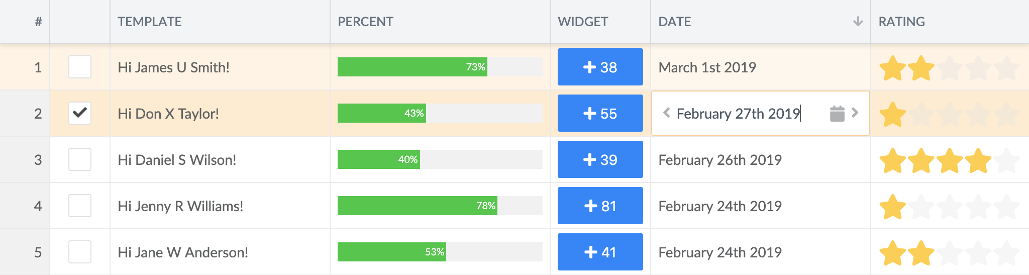DateField with step configured
