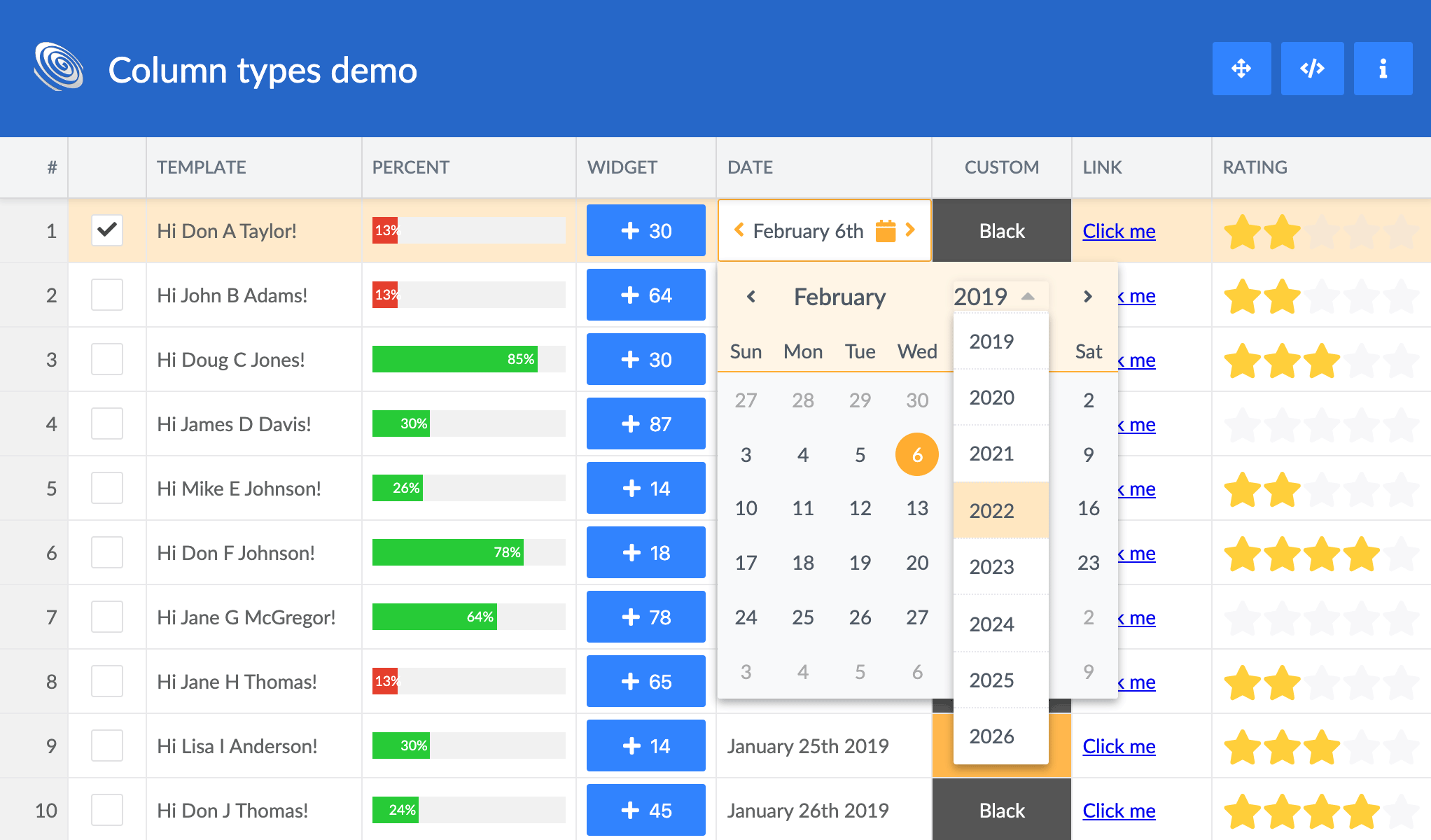 DatePicker with month and year pickers