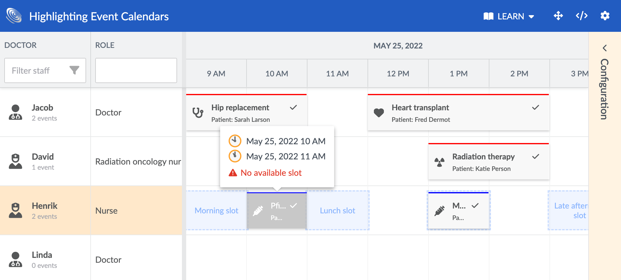 Highlight event calendars
